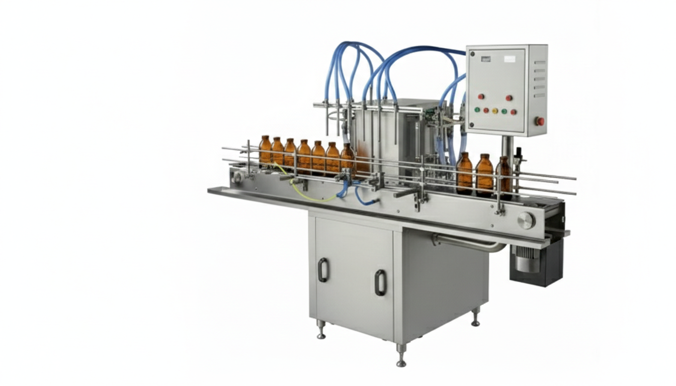 Automatic four head liquid bottle filling machine